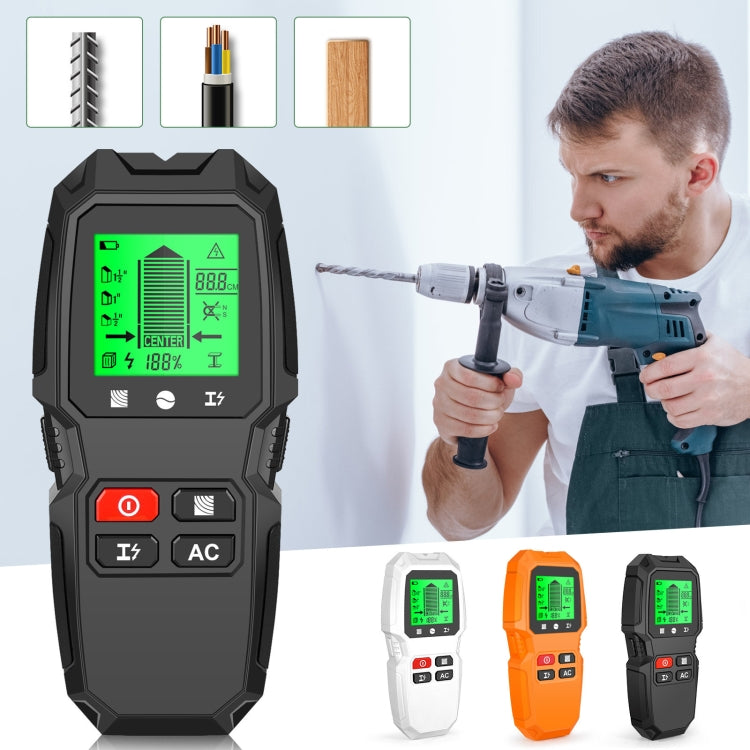 HW-QB6 5 In 1 Wall Scanner Handheld Stud Finder Wood Current Metal Live Wires Detection(Orange) - Metal Detector by PMC TechLife | Online Shopping South Africa | PMC TechLife | Buy Now Pay Later Mobicred