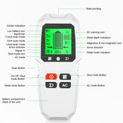 HW-QB6 5 In 1 Wall Scanner Handheld Stud Finder Wood Current Metal Live Wires Detection(Orange)