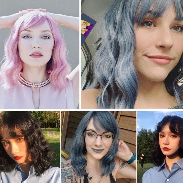 Water Wave Ripple Short Curly Hair With Bangs Fluffy Wig Headcovers, Color: Flaxen Color - free shipping - PMC TechLife - Order now!