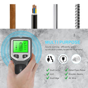 HLW330 5-in-1 Wall Stud Detector Edge Center Wood Current Metal AC Wires Detection(Silver)