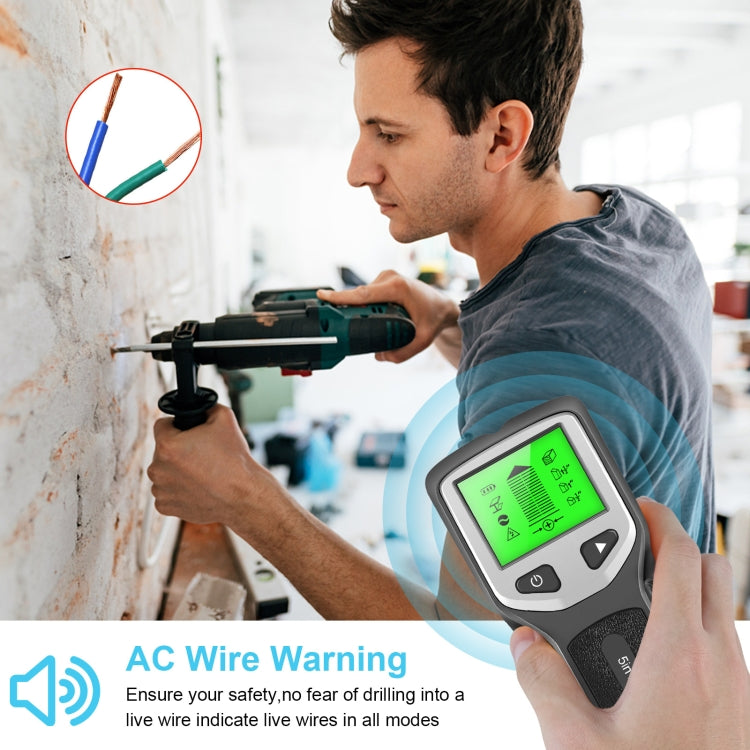 HLW330 5-in-1 Wall Stud Detector Edge Center Wood Current Metal AC Wires Detection(Silver) - Metal Detector by PMC TechLife | Online Shopping South Africa | PMC TechLife | Buy Now Pay Later Mobicred