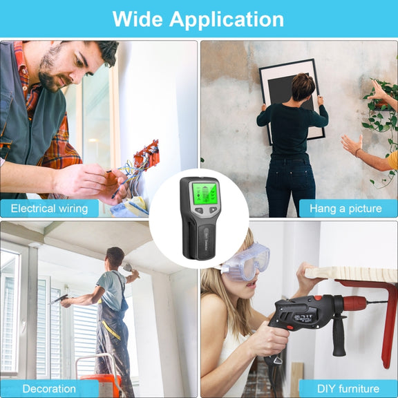 HLW330 5-in-1 Wall Stud Detector Edge Center Wood Current Metal AC Wires Detection(Silver)