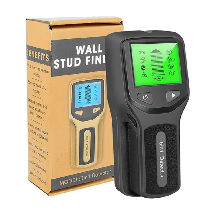 HLW330 5-in-1 Wall Stud Detector Edge Center Wood Current Metal AC Wires Detection(Black) - Metal Detector by PMC TechLife | Online Shopping South Africa | PMC TechLife | Buy Now Pay Later Mobicred