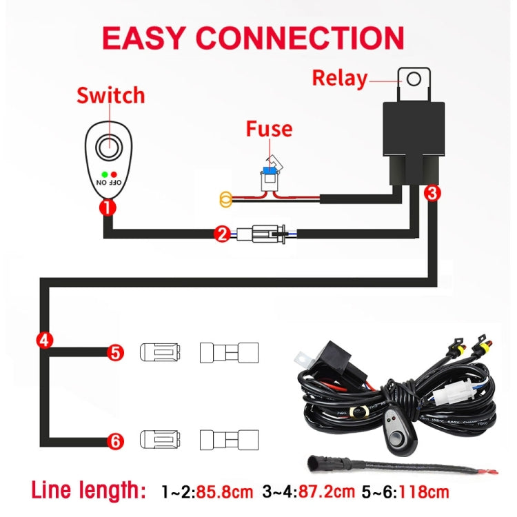 14W 9-30V 6 Inch Long Water-resistant Car Work Headlight With Wire Set(X1)