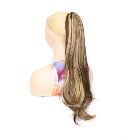 Ladies Claw Clip Inside Button Long Curly Pear Ponytail Wig, Color: 8BH22#