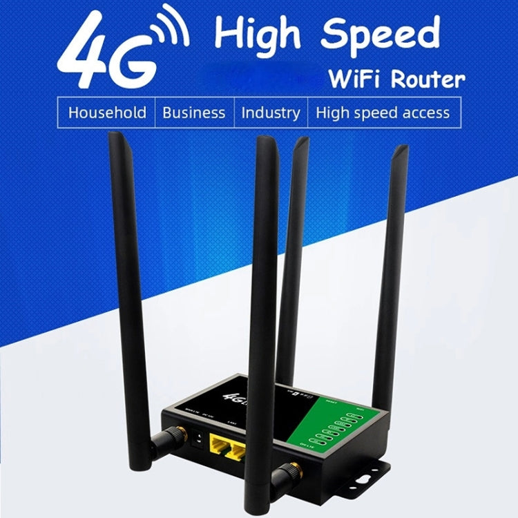 4G Wireless Plug-in Router Detachable Extension Antenna LTE Monitoring Network WiFi Hotspot, EU Plug(Black)