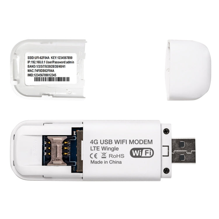 Global Edition 4G UFI LTE WiFi Dongle Wireless Router Plug-in NIC Router(White) - 4G Mobile Wifi by PMC Jewellery | Online Shopping South Africa | PMC Jewellery | Buy Now Pay Later Mobicred