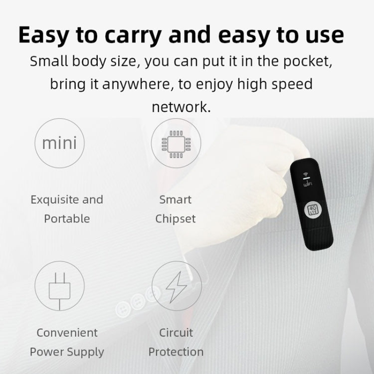 Global Edition 4G UFI LTE WiFi Dongle Wireless Router Plug-in NIC Router(White) - 4G Mobile Wifi by PMC Jewellery | Online Shopping South Africa | PMC Jewellery | Buy Now Pay Later Mobicred