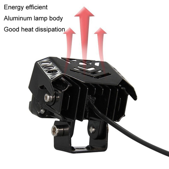 12W Motorcycle Spotlight High Bright Two Color Modified External Water-resistant LED Lens Headlight(Always Bright