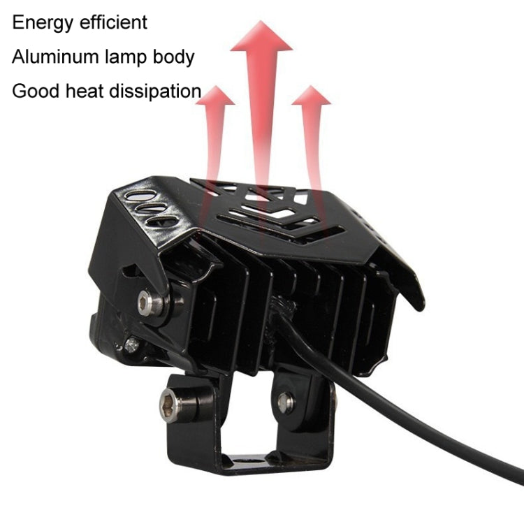 12W Motorcycle Spotlight High Bright Two Color Modified External Water-resistant LED Lens Headlight(Always Bright
