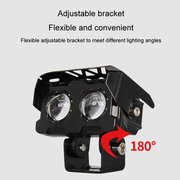 20W Motorcycle Spotlight High Bright Two Color Modified External Water-resistant LED Lens Headlight(Always Bright