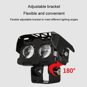 12W Motorcycle Spotlight High Bright Two Color Modified External Water-resistant LED Lens Headlight(Flashing