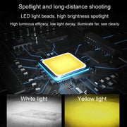 12W Motorcycle Spotlight High Bright Two Color Modified External Water-resistant LED Lens Headlight(Flashing