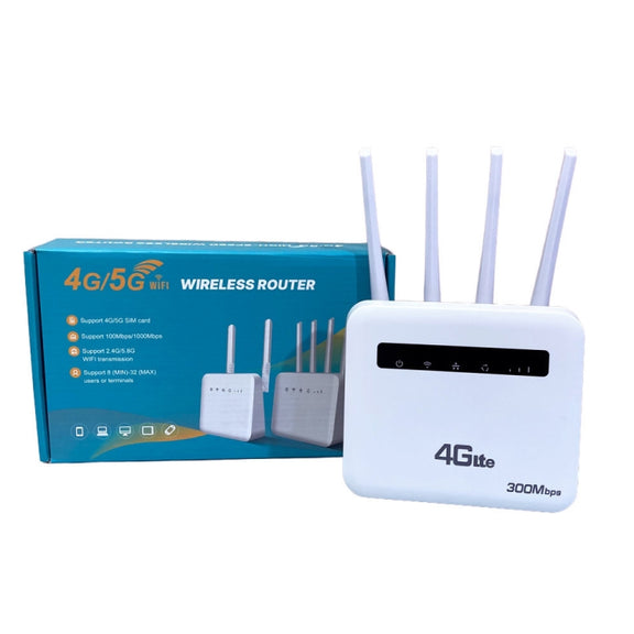 For European / Asian / African 4G CPE WiFi6 Plug-in Wireless Router Dual Port Wireless Hotspot, EU Plug(White)