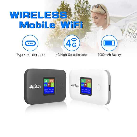 A8-AS Asian Version 4G Portable WiFi Wireless Type-C Plug And Play LTE Router Car Mobile Hotspot(White)