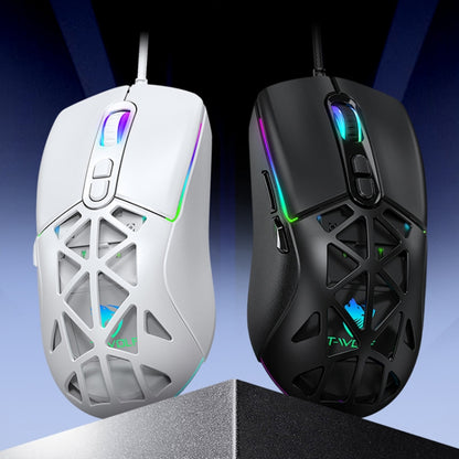 T-WOLF G520 7-keys RGB Marquee Honeycomb Hollow Gaming Wired Mouse(White) - Wired Mice by T-WOLF | Online Shopping South Africa | PMC Jewellery | Buy Now Pay Later Mobicred
