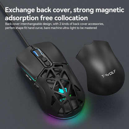 T-WOLF G520 7-keys RGB Marquee Honeycomb Hollow Gaming Wired Mouse(White) - Wired Mice by T-WOLF | Online Shopping South Africa | PMC Jewellery | Buy Now Pay Later Mobicred