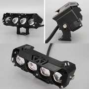 Motorcycle Spotlight External Lens Car LED Headlight Strong Spot Fog Light, Model: Near Yellow+Far White-3 Wires