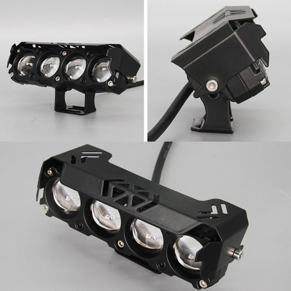 Motorcycle Spotlight External Lens Car LED Headlight Strong Spot Fog Light, Model: Near Yellow+Far White-3 Wires