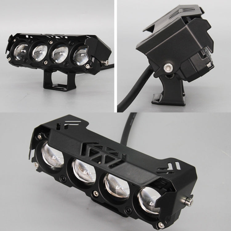 Motorcycle Spotlight External Lens Car LED Headlight Strong Spot Fog Light, Model: Near Yellow+Far White-3 Wires