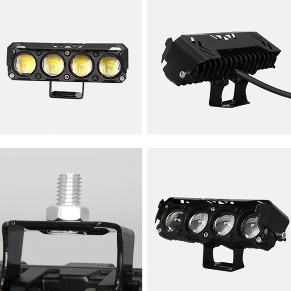 Motorcycle Spotlight External Lens Car LED Headlight Strong Spot Fog Light, Model: Flashing-2 Wires