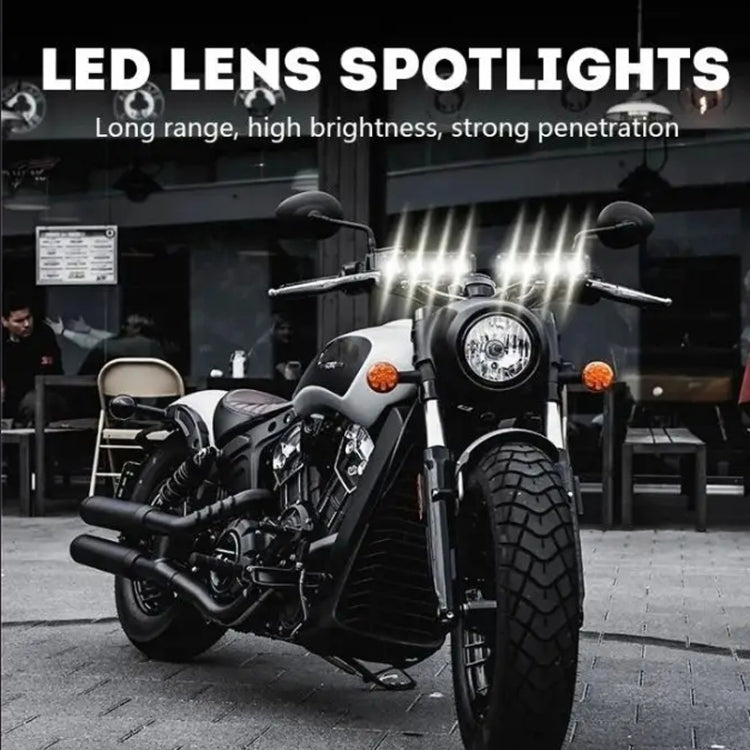 Motorcycle Spotlight External Lens Car LED Headlight Strong Spot Fog Light, Model: Near Yellow+Far White-3 Wires