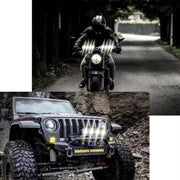 Motorcycle Spotlight External Lens Car LED Headlight Strong Spot Fog Light, Model: Near Yellow+Far White-3 Wires