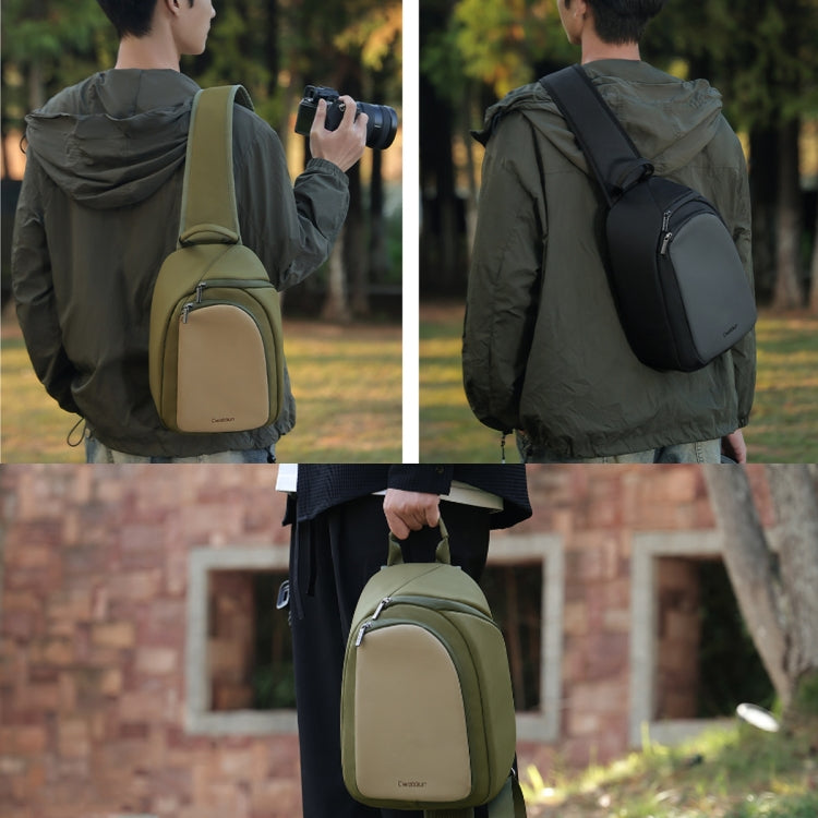 Cwatcun D148 Medium Casual Camera Bag Shoulder Crossbody Daily Photography Bag, Color: Black