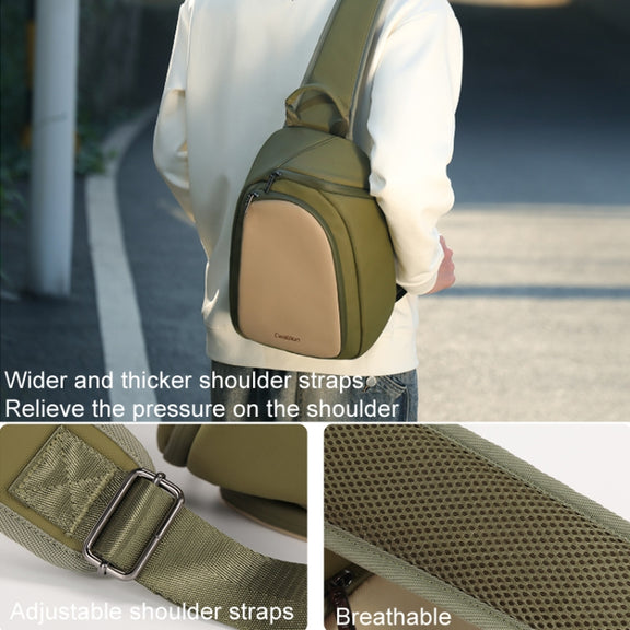 Cwatcun D148 Medium Casual Camera Bag Shoulder Crossbody Daily Photography Bag, Color: Army Green