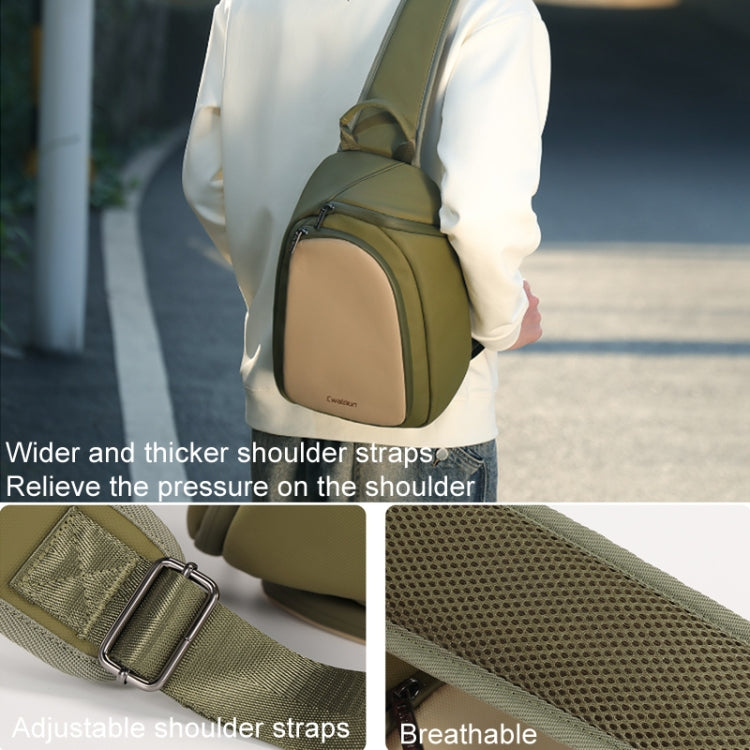 Cwatcun D148 Medium Casual Camera Bag Shoulder Crossbody Daily Photography Bag, Color: Army Green