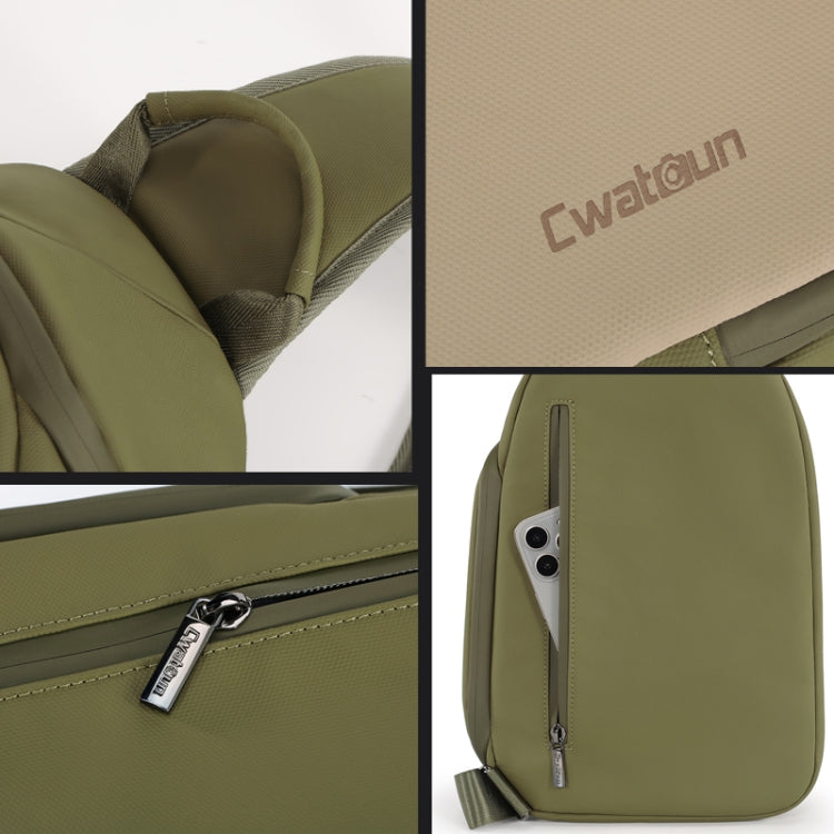 Cwatcun D148 Medium Casual Camera Bag Shoulder Crossbody Daily Photography Bag, Color: Army Green