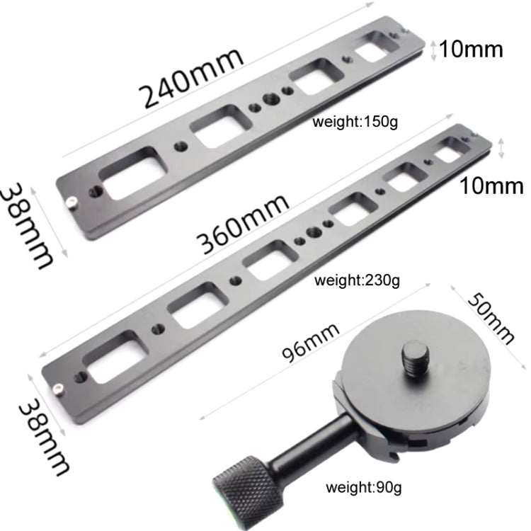 Double Camera Bracket Arca Swiss Quick Release Plate, Spec: PU240