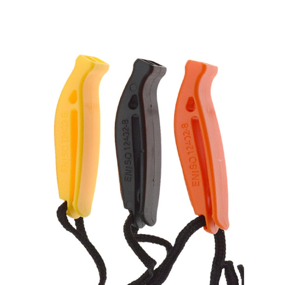 Dual-Frequency Outdoor Survival Whistle With Built-In Lanyard(Black)