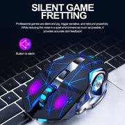 T-WOLF Q13 2.4GHz 6-keys RGB Colorful Light Gaming Wireless Mouse, Color: Single Mode White