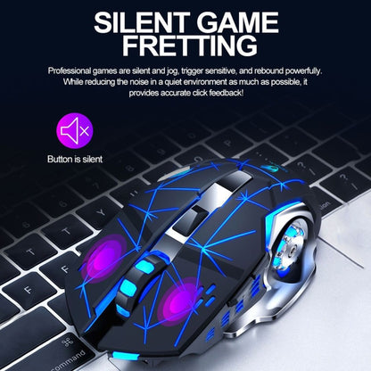 T-WOLF Q13 2.4GHz 6-keys RGB Colorful Light Gaming Wireless Mouse, Color: Single Mode Black - Wireless Mice by T-WOLF | Online Shopping South Africa | PMC Jewellery | Buy Now Pay Later Mobicred