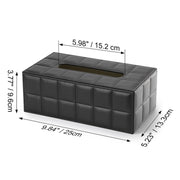 PU Leather Tissue Box Living Room Coffee Table Desktop Paper Holder Car Hotel Tissue Storage Box(Marble)