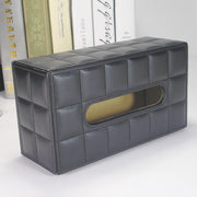PU Leather Tissue Box Living Room Coffee Table Desktop Paper Holder Car Hotel Tissue Storage Box(Marble)