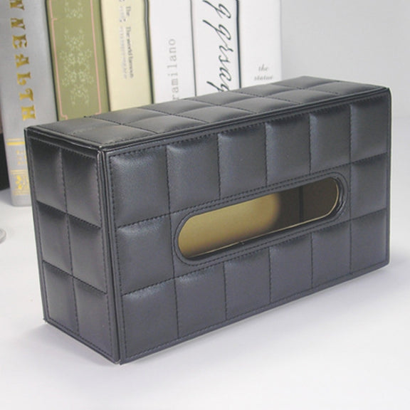 PU Leather Tissue Box Living Room Coffee Table Desktop Paper Holder Car Hotel Tissue Storage Box(Marble)