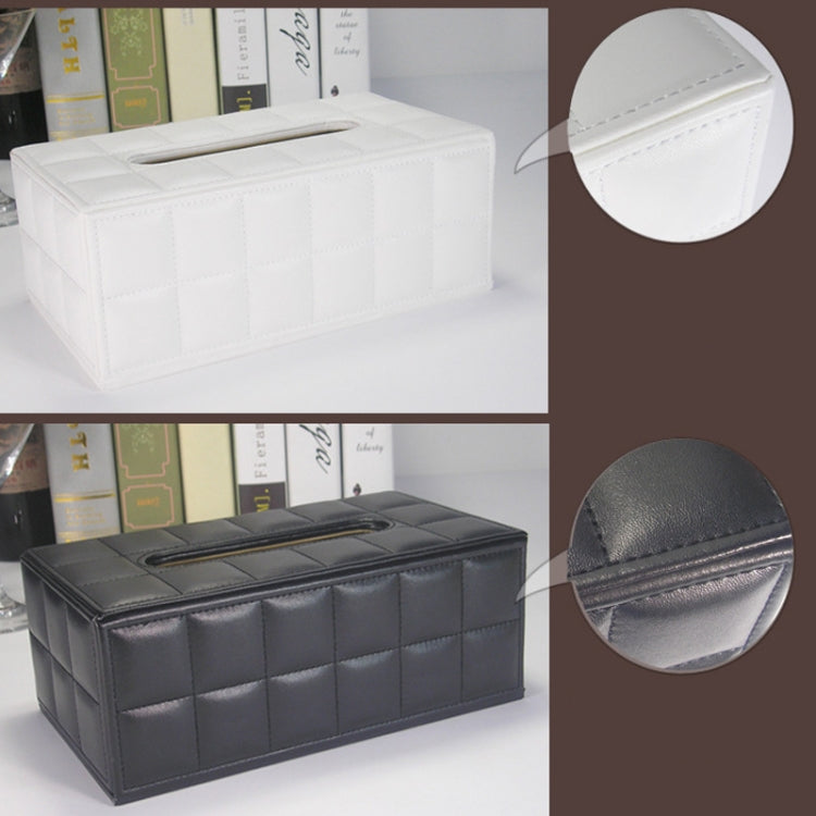PU Leather Tissue Box Living Room Coffee Table Desktop Paper Holder Car Hotel Tissue Storage Box(Marble)