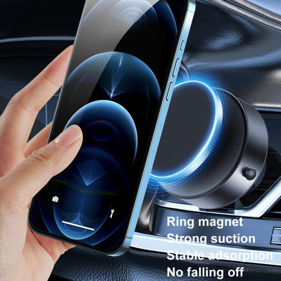 AIMITE M12 Car Phone Magnetic Rotating Holder Vacuum Suction Cup Strong Magnetic Support Bracket(Silver)