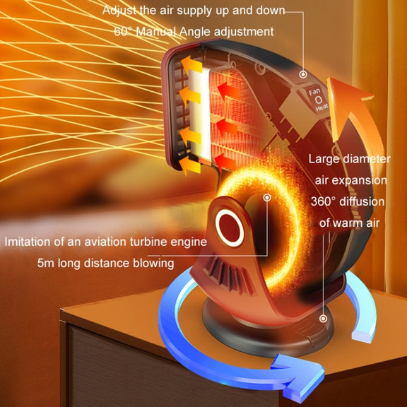Portable Car Heater Small Fan Defogger, Color: 12V Black