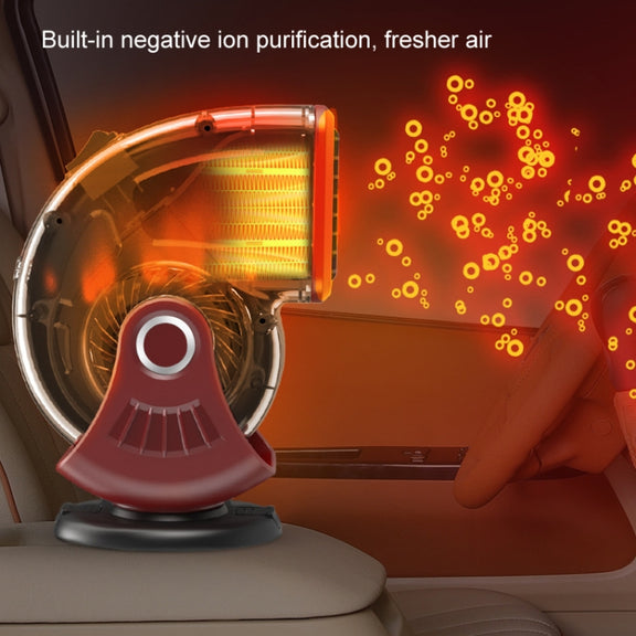 Portable Car Heater Small Fan Defogger, Color: 12V Black