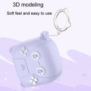 For Samsung Galaxy Buds 2 / Live / Pro / 2 Pro / FE Cute Cats Silicone Soft Shell Earphone Protector(Light Purple)
