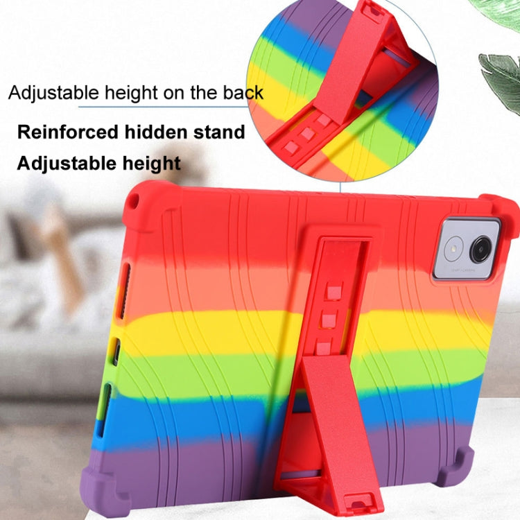 For Lenovo Tab K11 Plus Shockproof Silicone Tablet Protective Case With Holder(Rose Red)