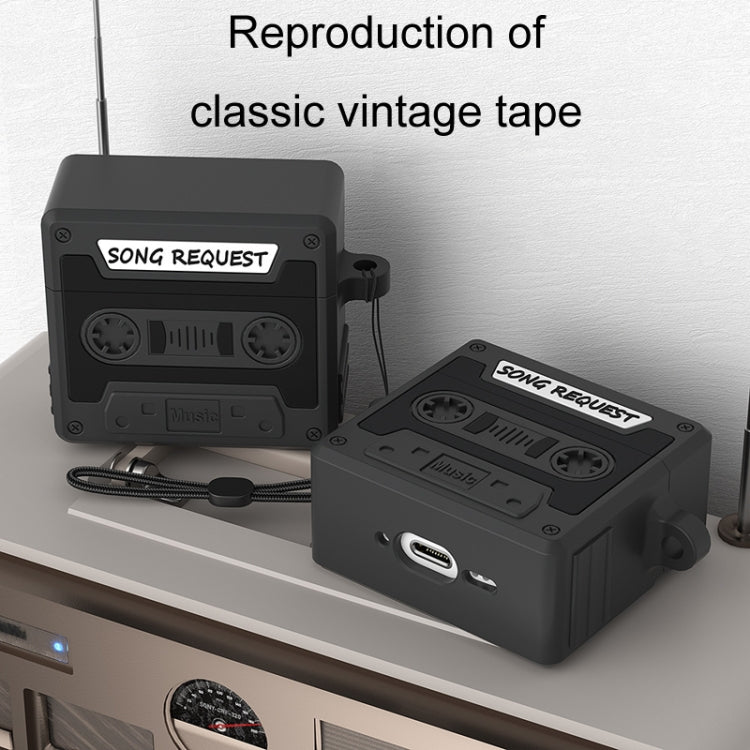 For AirPods 4 Retro Silicone Tape Shape Earphone Protective Case(Blue) - For AirPods 4 by PMc TechLife | Online Shopping South Africa | PMc TechLife | Buy Now Pay Later Mobicred