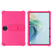 For TCL TAB 11 FE Shockproof Silicone Tablet Protective Case With Holder(Rose Red)
