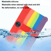 For TCL TAB 11 FE Shockproof Silicone Tablet Protective Case With Holder(Red)