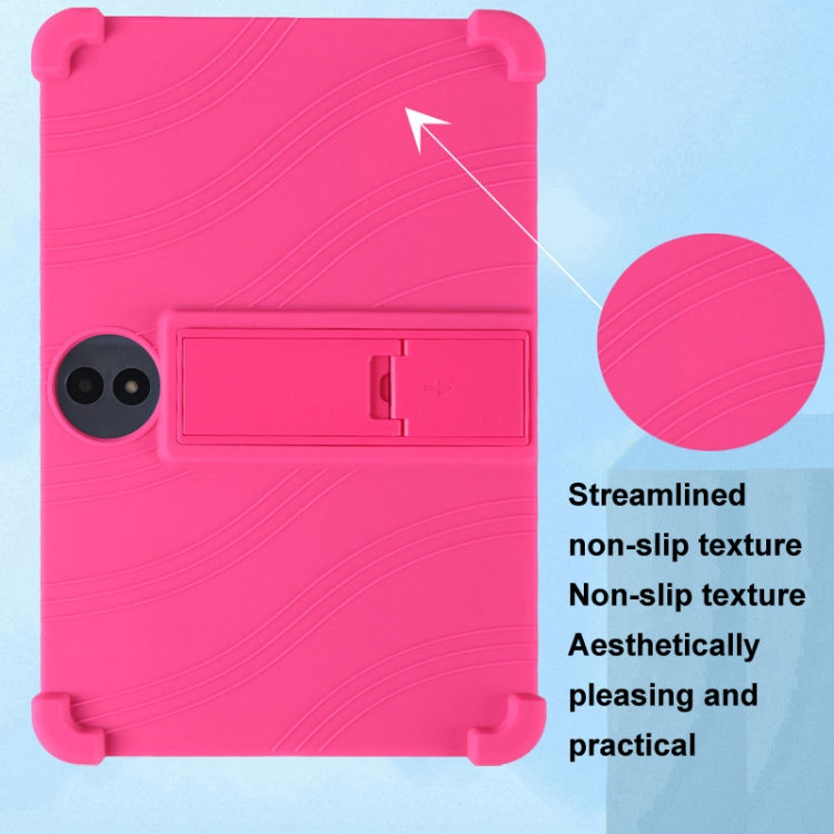 For TCL TAB 11 FE Shockproof Silicone Tablet Protective Case With Holder(Red)