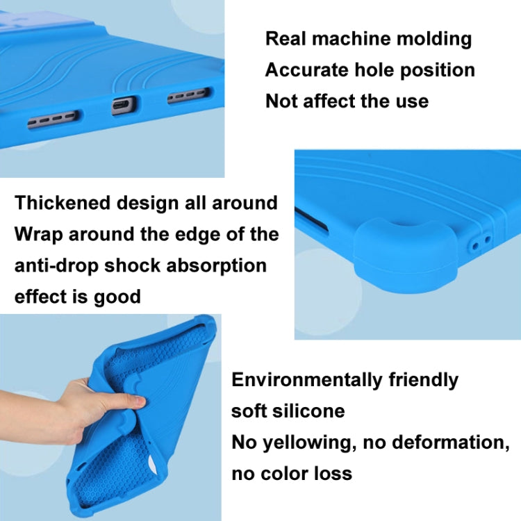 For TCL TAB 11 FE Shockproof Silicone Tablet Protective Case With Holder(Black)