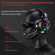 YINDIAO Q7 Colorful Light Computer Wired Headset USB Gaming Headset Dual 3.5mm + USB White